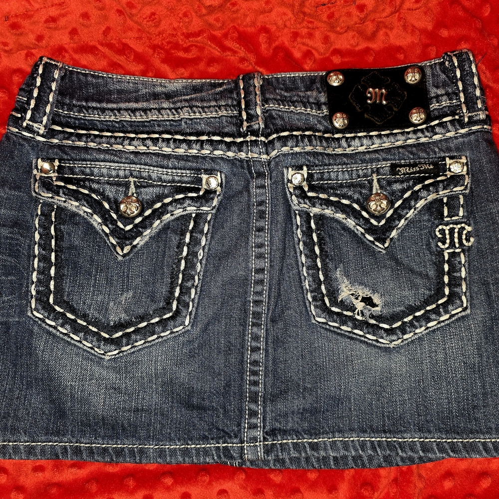 Miss Me Blue Denim Mini Skirt